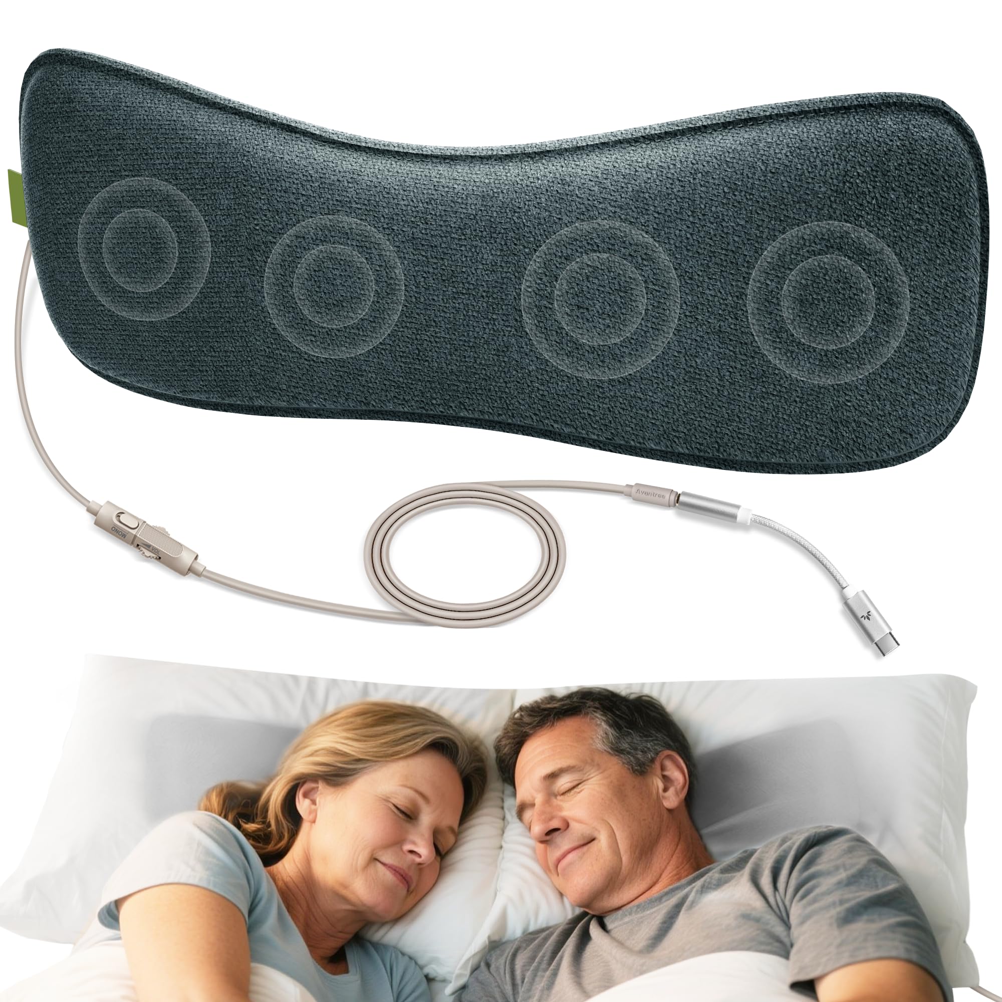 

Наушники-подушка для сна Avantree Slumber B для сна на боку, тихий звук, проводная подушка, не требует зарядки, удобный дизайн для подкастов, AUX - для спящих,