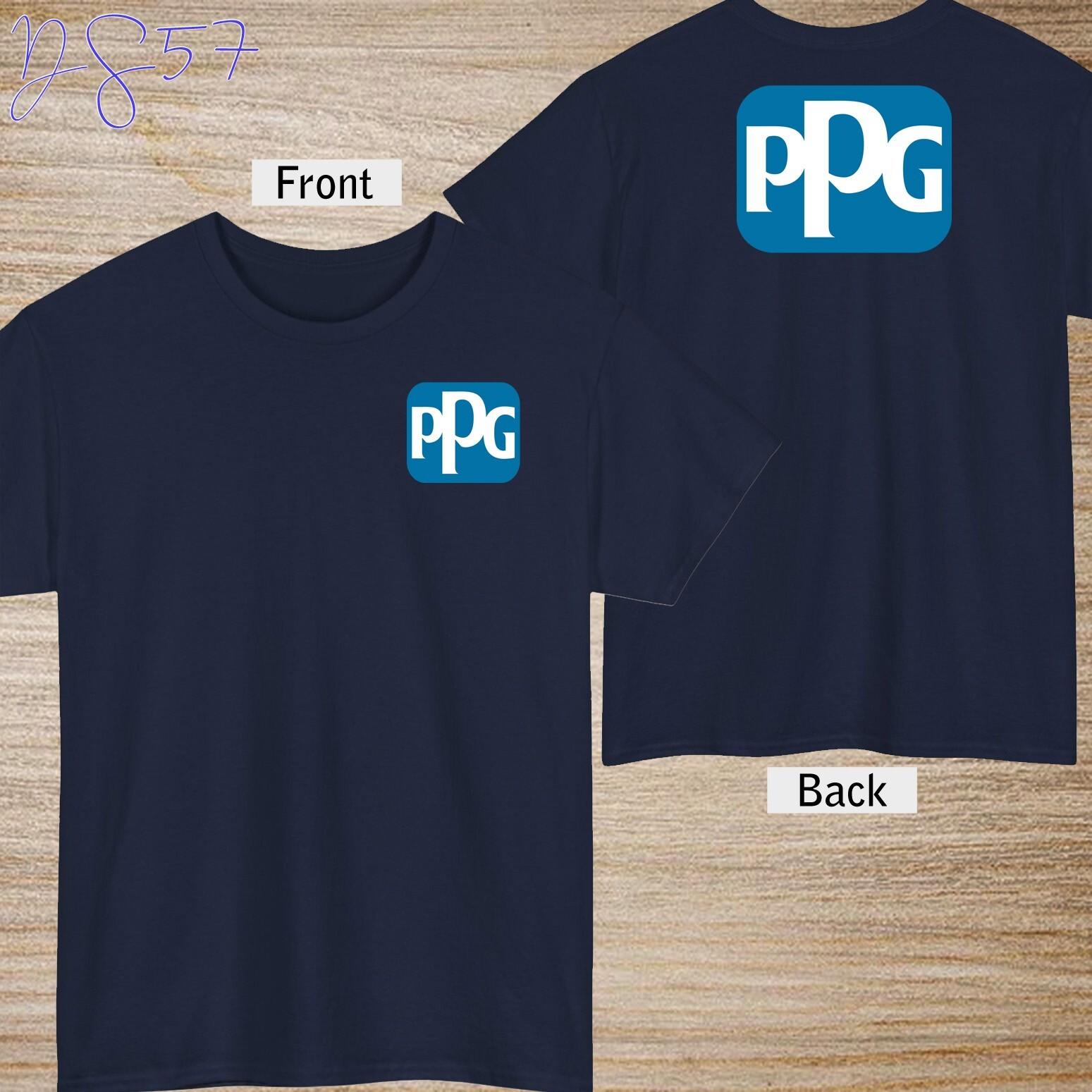 PPG Industries Logo Black Navy Grey White Red Light Blue T-Shirt L
