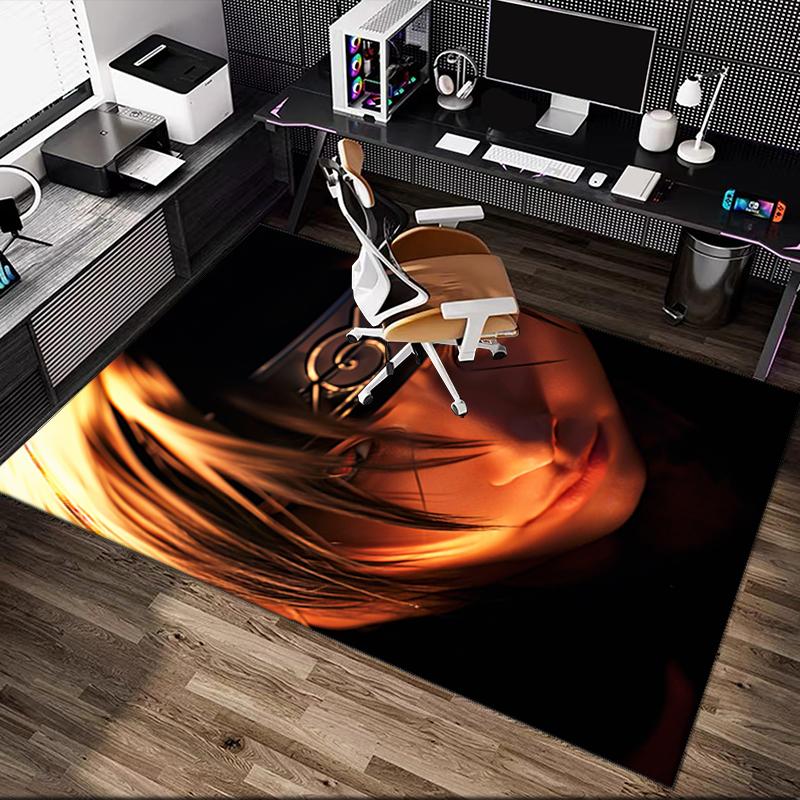 [1pc naruto Office Chair Carpet] Digital Printed Area Rug for Home & Game Room Use, Soft Indoor Sofa Chair Mat