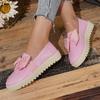 Bow Thick-soled Loafers for Women, 2025 Autumn New British-style Plus-size Muffins with A Foot of Small Leather Shoes