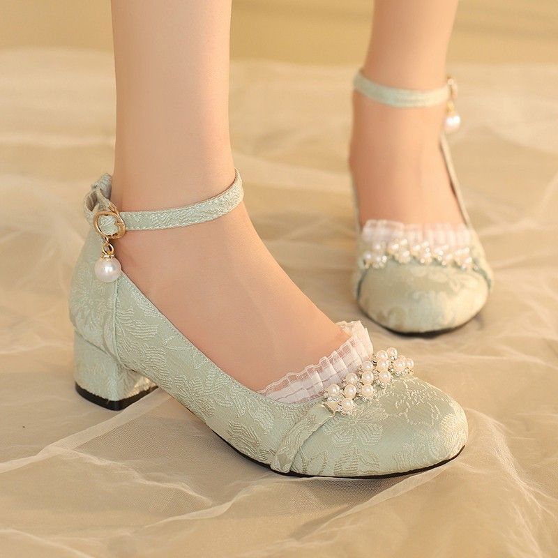 Huge look! With Hanfu, Hanfu shoes, women's thick-heeled horse dress, shoes, fairy gas cheongsam, Mary Jane