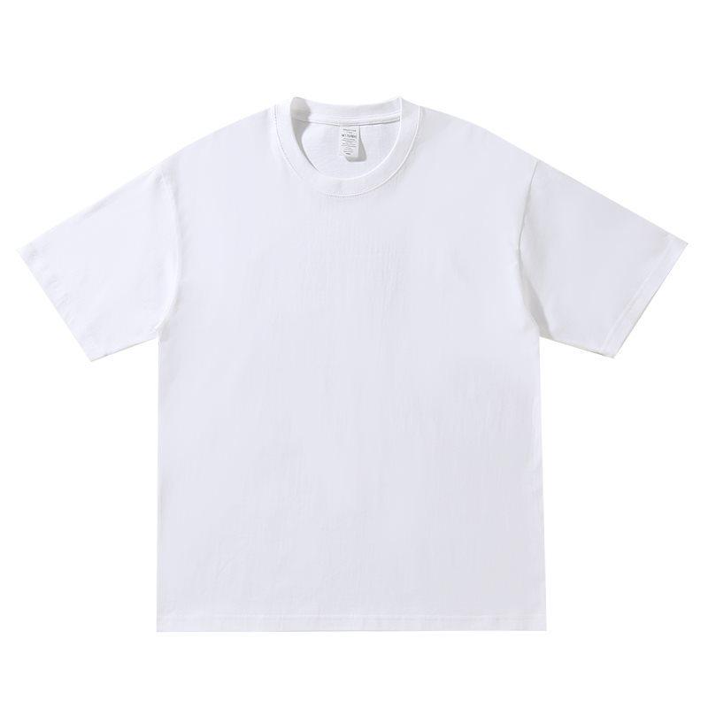 Combed Cotton Multi-color Round Neck Drop Shoulder Heavyweight Short Sleeve T-shirt - Trendy Casual Hong Kong Style