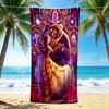 1Pc Beauty Beast Romance Beach Towel, Quick Dry, Multi-Use for Beach Pool Gym Yoga Home Travel, Christmas, Halloween, Xmas Gift M928410