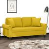 Vidaxl 2-Seater Sofa with Cushions, Yellow, 140 Cm, Velvet