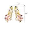 Germanium Earrings Purple Crystal Four-leaf Clover Pearl New Light Luxurious Earrings