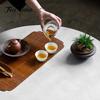 Retro Chinese Style Tea Table Mats Handmade Bamboo Weaving Double Sided Table Mat Household Insulation Pads Teaware Accessories