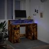 Vidaxl Biurko Z Podświetleniem Led, Przydymiony Dąb, 120X55X91 Cm