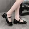 Mode Kristall Schnalle Damen Mary Jane Schuhe Mode Flache Schuhe Damen Outdoor College Stil Dicke Absatzschuhe
