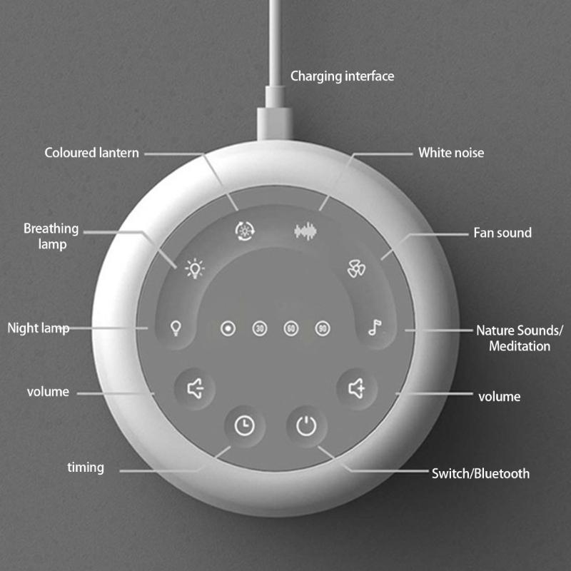 Baby Sleep Sound Machine Night Lamp with Calming Music and 3-Gear Timer Function for Easily Sleep in Bedroom Nursery