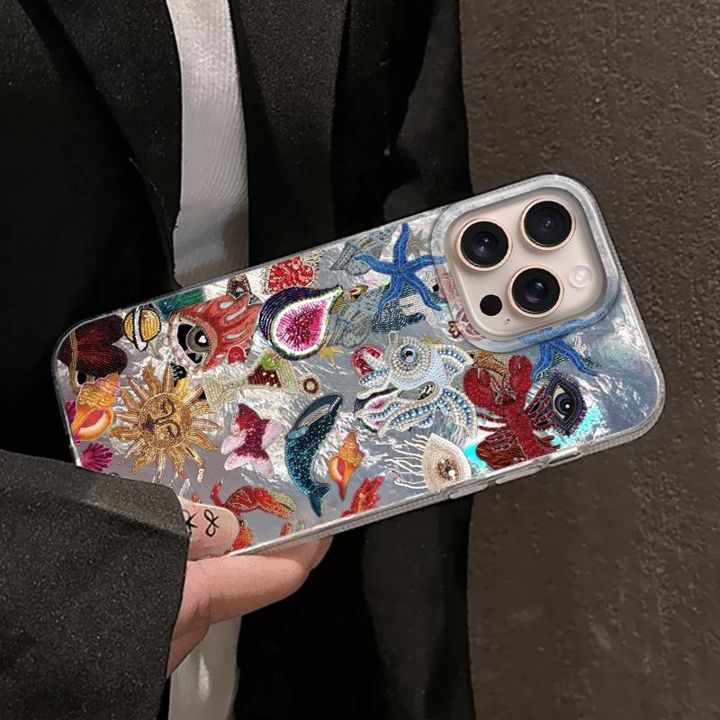 Retro Sun Planet Cocktail Women Phone Case For Apple iphone 16pro 15 16 14 13 Pro Max 16e 12 11 7 8 Plus XR SE Fundas Cover