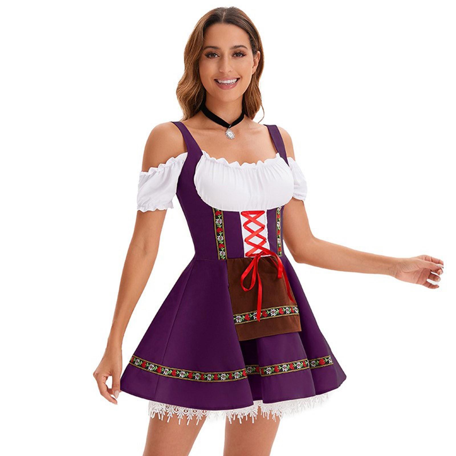 

Women s Oktoberfest Costume Performance Costume Work Skirt Costume XL фиолетовый