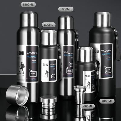 Θερμός Κύπελλο για Υπαίθρια Αθλήματα: Μεταλλικό Θερμός Μεγάλης Χωρητικότητας, Επιλογές 600/800/1000/1500/2000ML, Ανοξείδωτο Ατσάλι 316