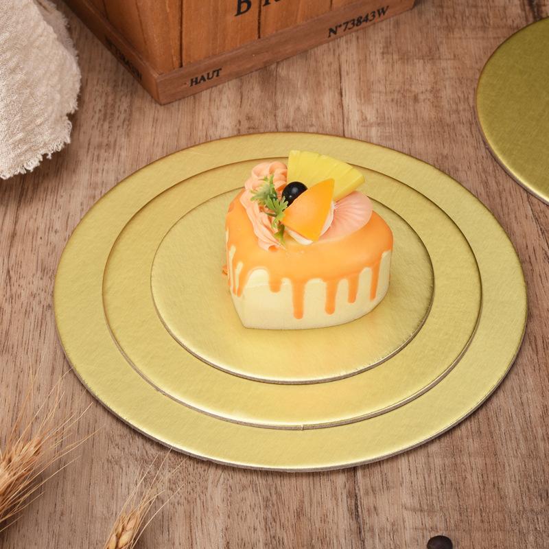 10PCS Round Cake Base Board 16/18/20/22/24/25cm Golden Silver White Cupcake Circle Cardboard Dessert Tray Birthday Party Decor