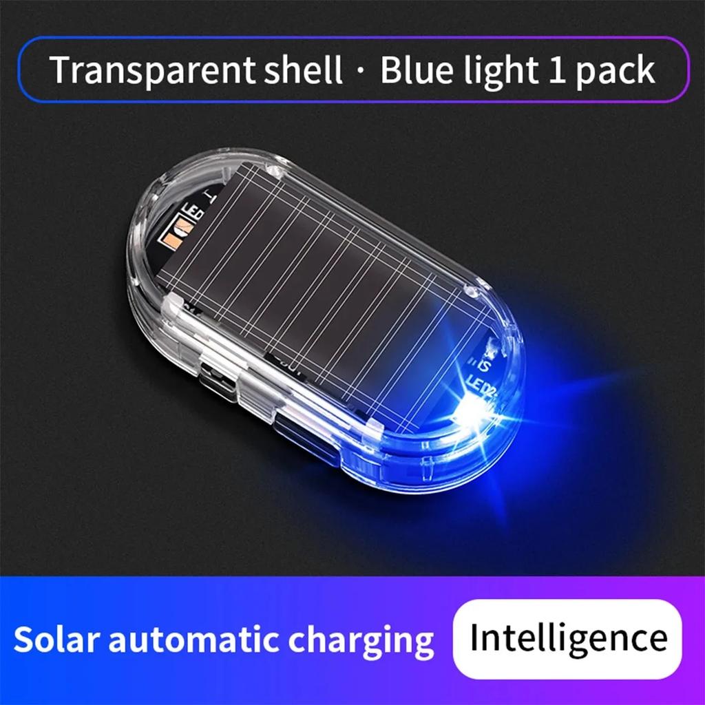 Car LED Blue/Red Flashing Light Fake Security Lights Solar Powered Dummy Alarm Wireless Warning Anti-Theft Caution Sign Lamp