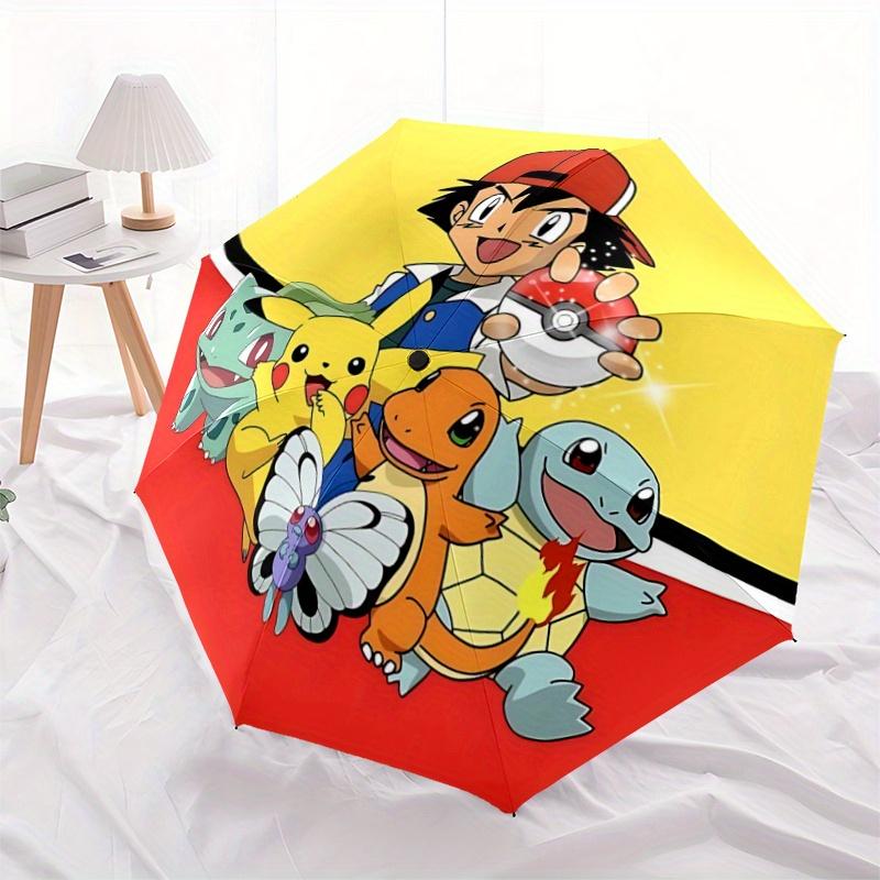 

1pc Pokémon Pikachu Umbrella - Automatic Opening & Closing, Portable 3-Fold Design, 8-Bone Iron Frame, Outdoor Umbrella, Perfect Gift for Fans, T
