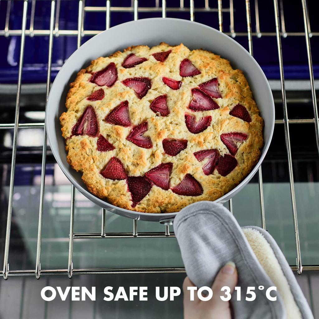 GreenPan Frying Pan 28cm IH Compatible Venice Pro Ceramic Coating Inside and Out Easy To Clean No Harmful Substances Used Safe and Secure Light Gray