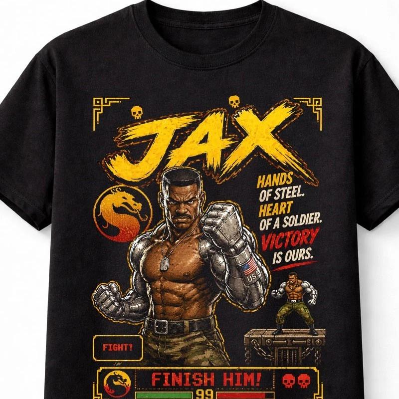 Jax Briggs Mortal Kombat Retro Arcade Fighter Unisex TShirt S
