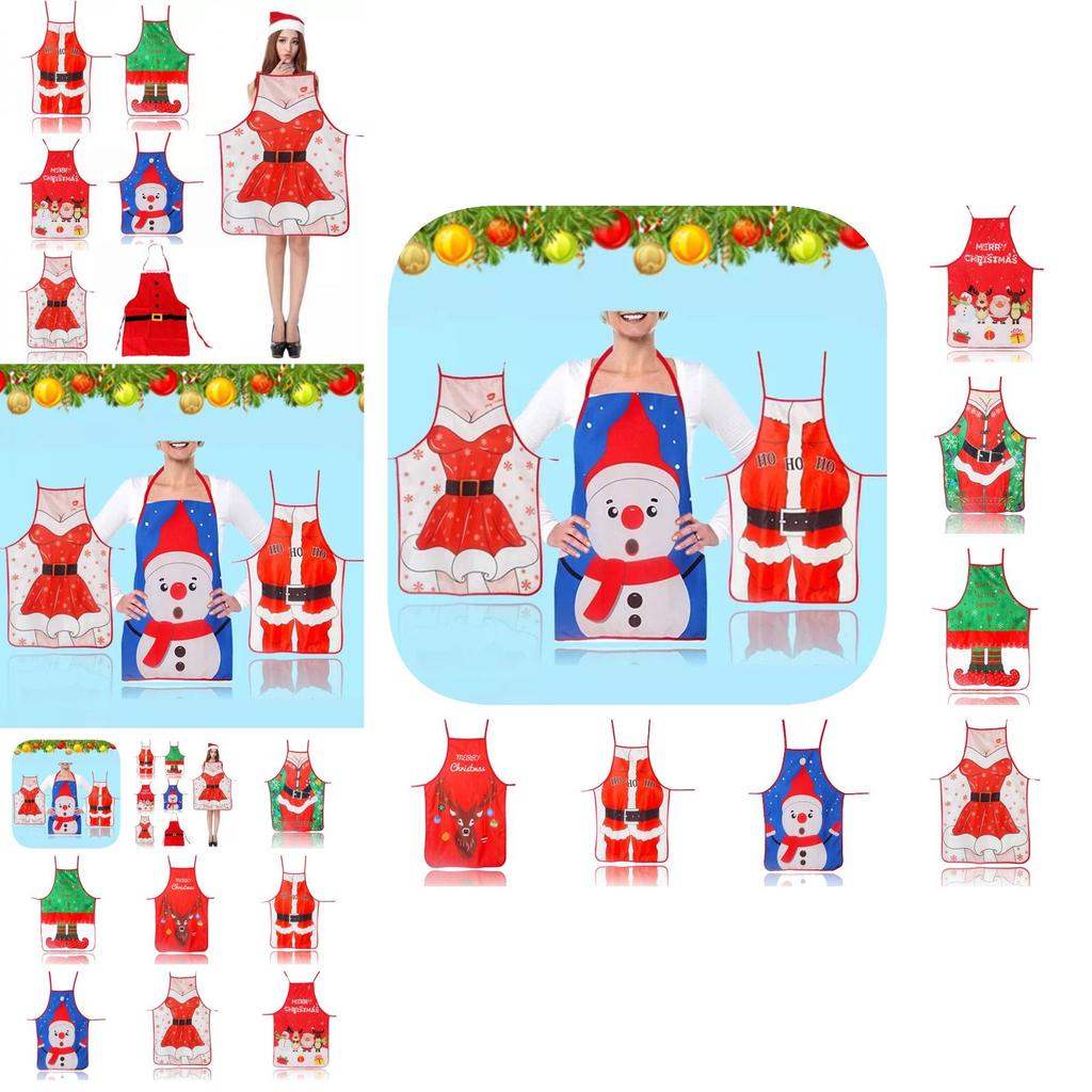 Christmas Themed Fabric Apron Colorful Printed Decorative Costume For Festive Celebrations