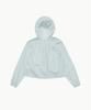 Amomento Sheer Shirring Hooded Blouse_Light Blue