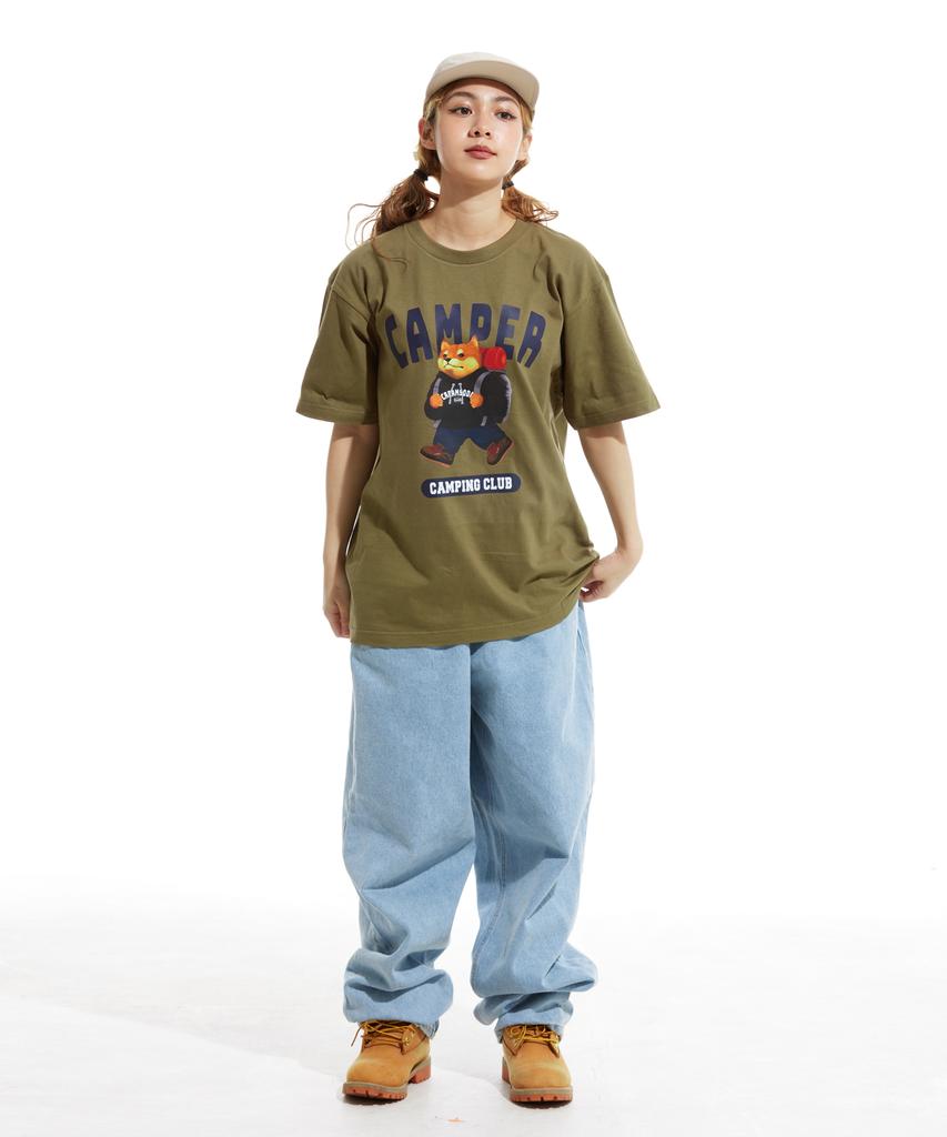 CREAM SODA LAB Camping Club Short Sleeve T-Shirt Olive Navy