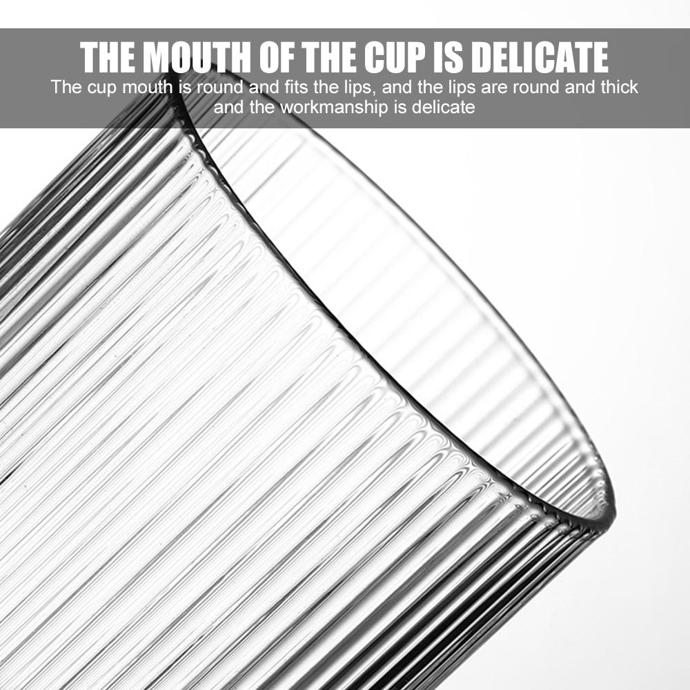 300ML Vertical Stripes Whiskey Cup Coffee Mug Wine Cocktail Glass Water Cup Hot Cold Juice Cup Household Office Drinkware