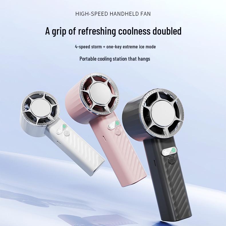 USB Handheld Turbo Mini Fan: Powerful, Portable Ice Cooling with Large Airflow for Outdoors