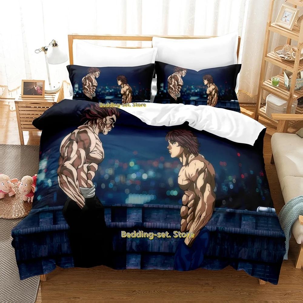 Baki Hanma Bedding Set Single Twin Full Queen King Size Bed Set Adult Kid Bedroom Duvetcover Sets 3D Print Anime Bed Sheet Set
