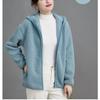 Women Faux Lamb Fleece Hooded Windproof Short Coat Autumn Winter Jacket
