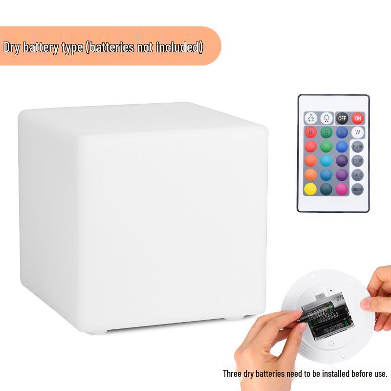 Seven-Color LED Luminous Cube: Night Light Stool & Outdoor Courtyard Lamp