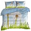 3D Cotton Satin Bedding 140x200cm DANDELIONS IN THE MEADOW