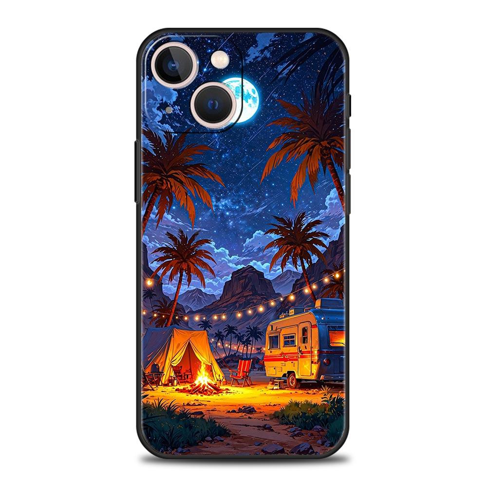 Landscape Art Phone Case For iPhone 16 13 15 14 12 11 Pro MAX XR X SE XS 7 8 Plus Soft TPU Shell Cover