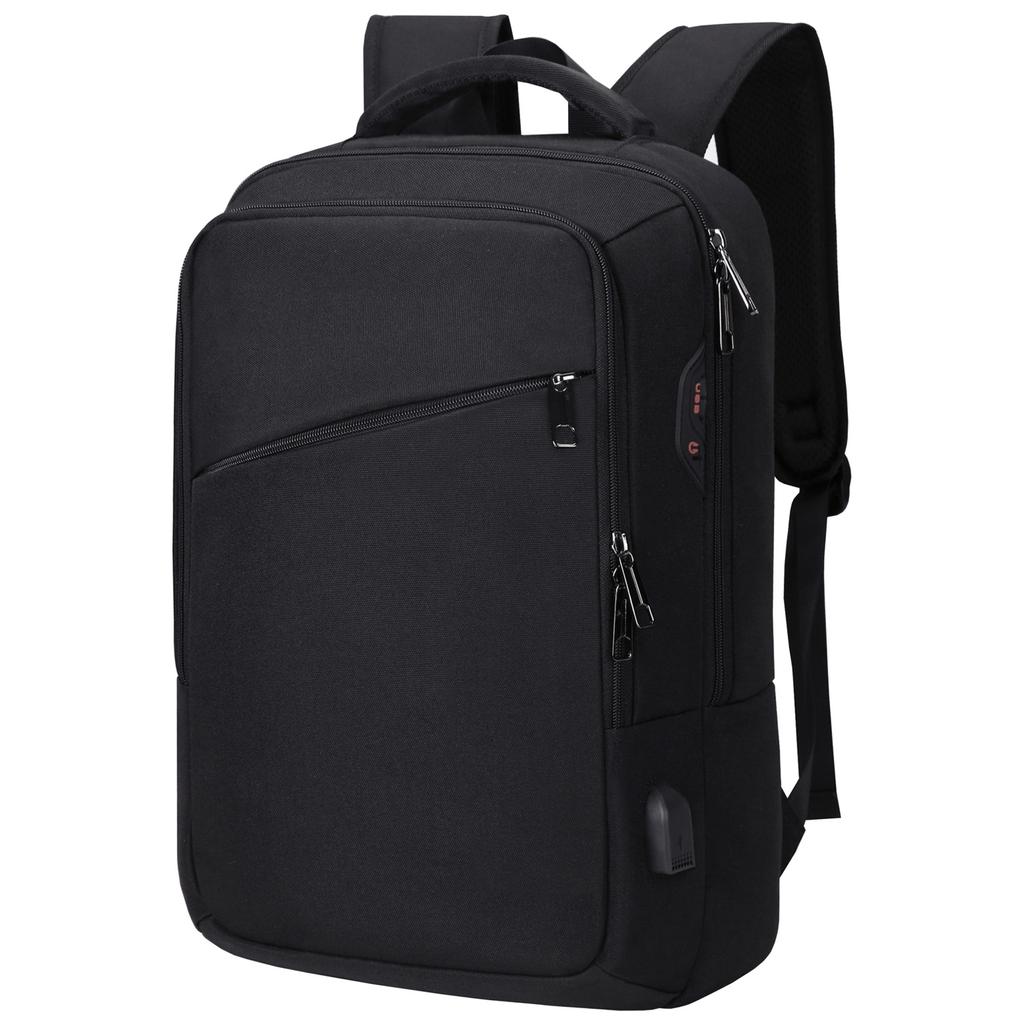 Klasický batoh na notebook pro muže s USB nabíjením 15,6 palce, cestovní batoh na počítač pro muže s velkou kapacitou, obchodní taška do školy