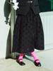 Cookies Dot Jacquard Flare Banding Skirt (Black)
