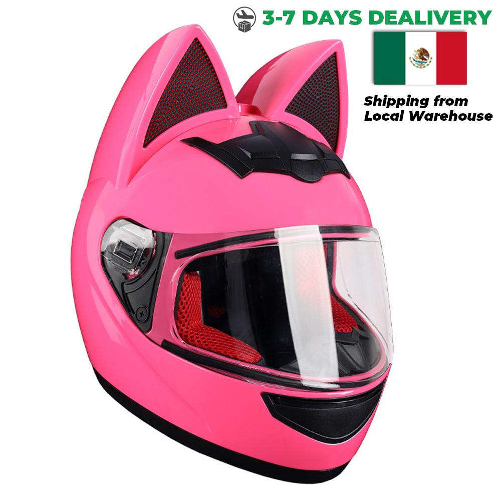 Motorcycle Helmet Moto Cat Ears Streamlined Helmet For Women Men Full Face Breathable Casco Moto Helmets DOT Approved