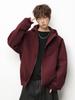Men's Heavyweight Retro Color Block Embroidered Cardigan Hoodie Jacket