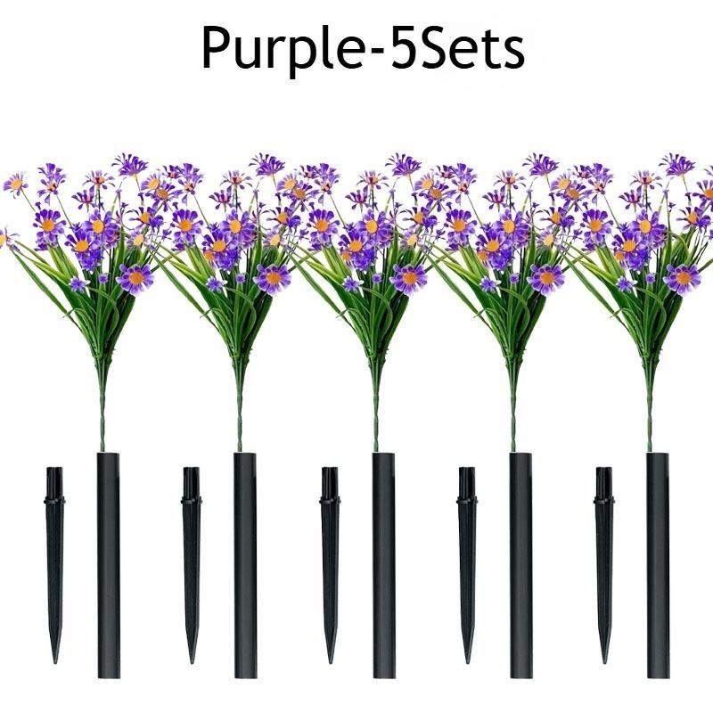 1-10Sets Resistant Artificial Daisies Flowers Fake Foliage Shrubs for Window Box Hanging Farmhouse Indoor Outdoor Decor