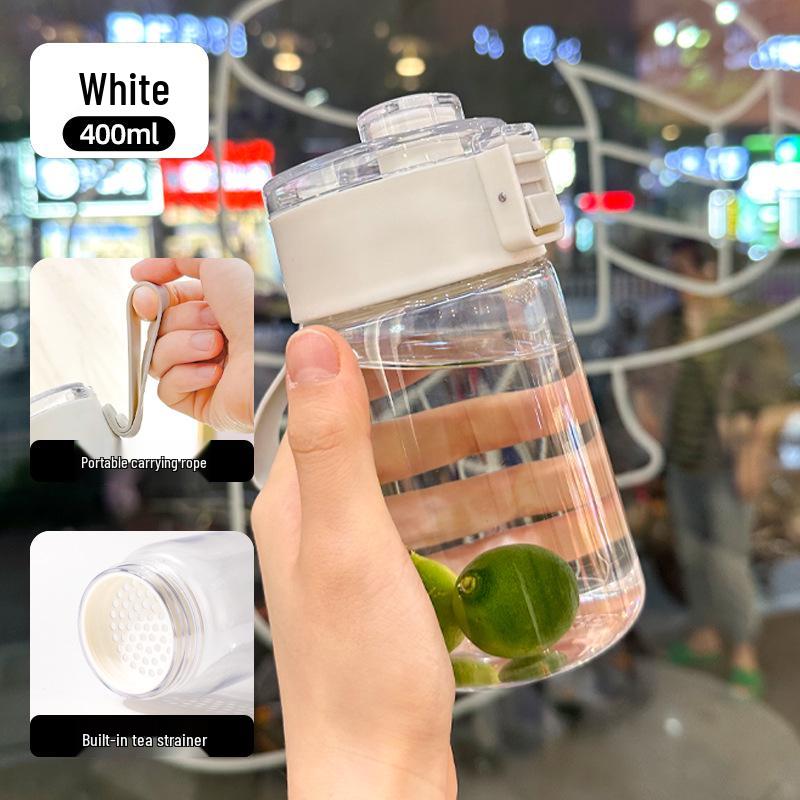 

Summer-Ready Transparent Plastic Cup with Filter – High Temp Resistant & Portable 600ML with Filter