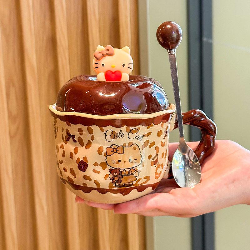 Cute Cat Ceramic Mug Gift Set for Girls and Best Friends' Birthdays