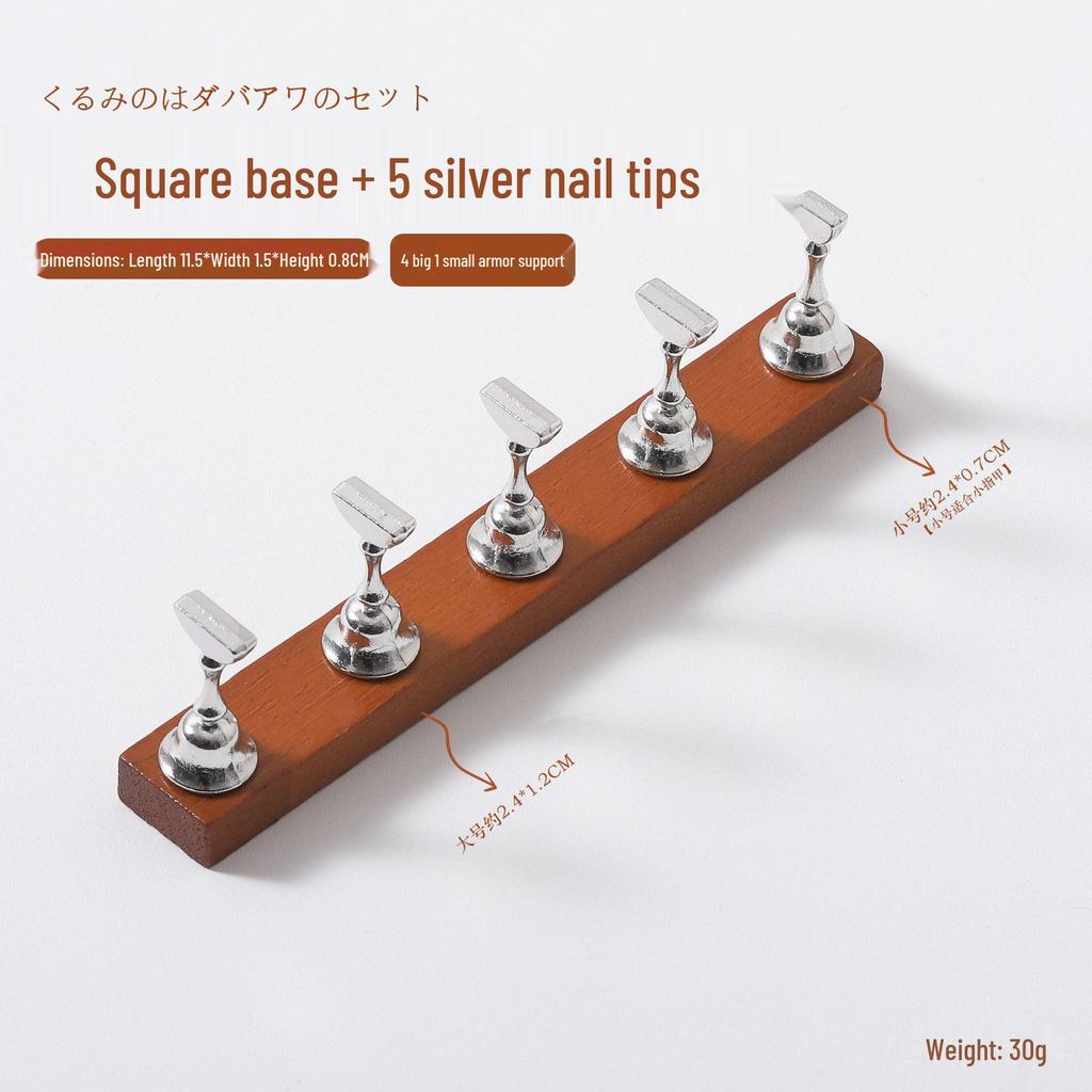 Minimalist Japanese Walnut Nail Practice Holder