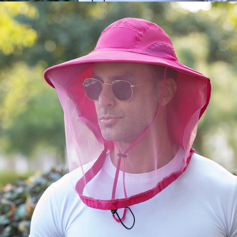 

Men s Summer Mosquito-Proof Sun Hat with Full Face Cover and Mesh Protection for Fishing and Beekeeping One Size