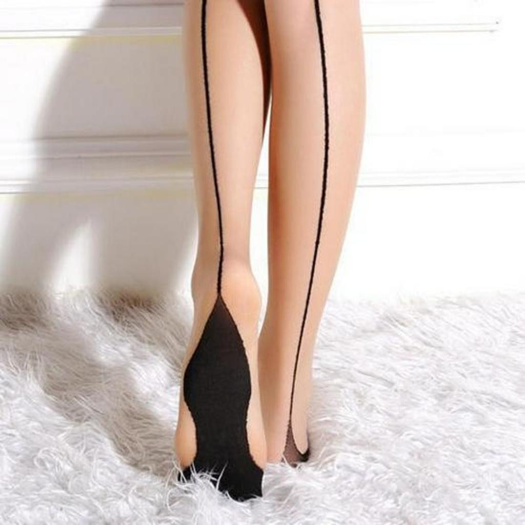 Sultry Over-the-Knee Thigh-High Stockings with Vertical Lines for Women