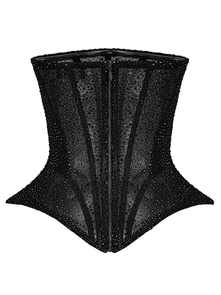 2026 Summer Hourglass Shiny Sleeveless Bustier Women's Sexy Fashion