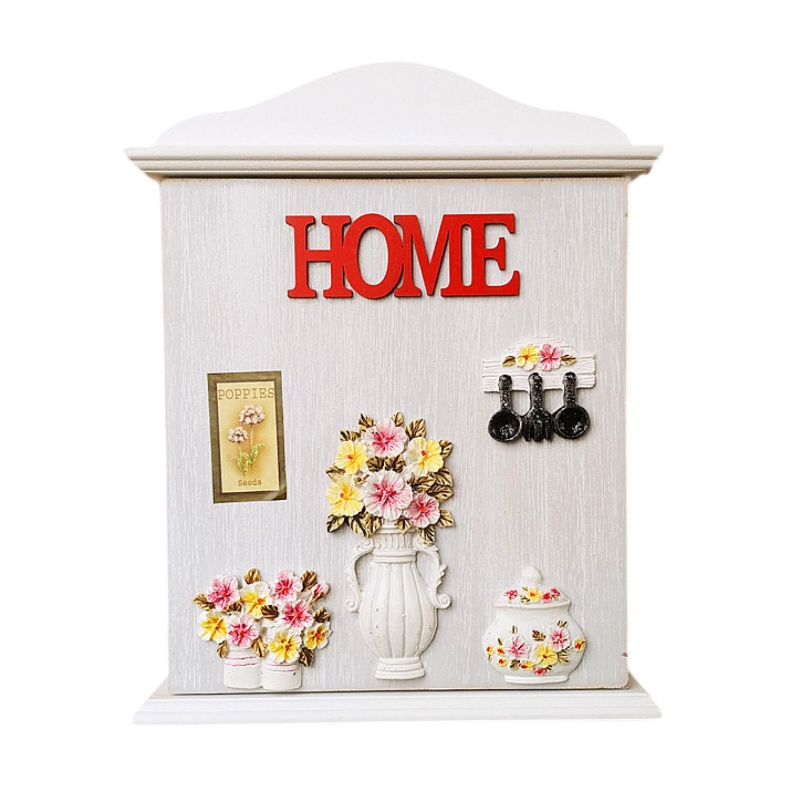 

Key Holder Wall Mount Solid with 6 Hooks Wooden Key Box Key Cabinet Wall Mounted Key Hanger for Bedroom Doorway Living Room Gift
