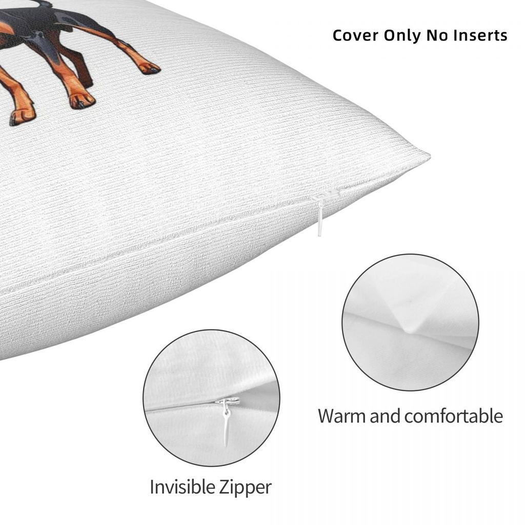 Zwergpinscher Hund Kissenbezug Polyester Leinen Samt Bedruckt Reißverschluss Deko Kissenbezug Heim Kissenhülle