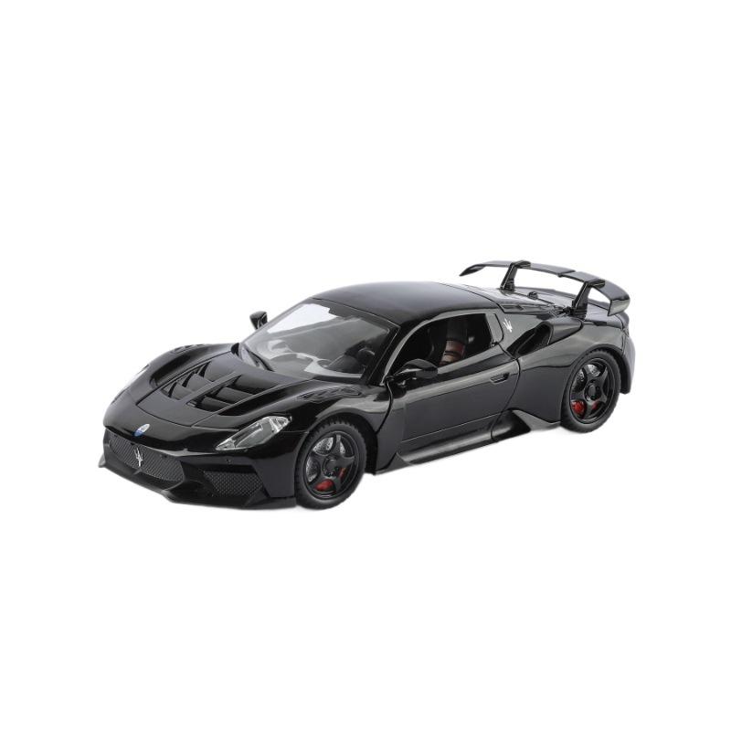 

1/24 Maserati GT2 Металлическая модель автомобиля Звук и свет Детская игрушечная машинка Литье под давлением Прочная и долговечная чёрный