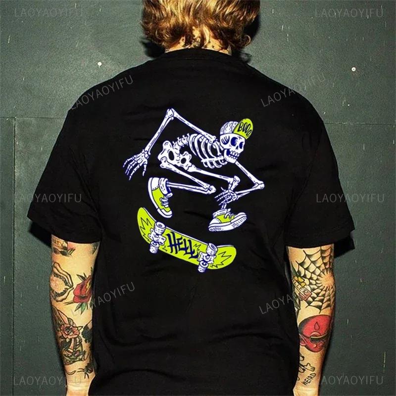 Horror Devil Dark Punk Skull Graphic Tshirts Harajuku Retro T Shirt Unisex Black White Casual Tee Summer Oversized Tee Camisetas