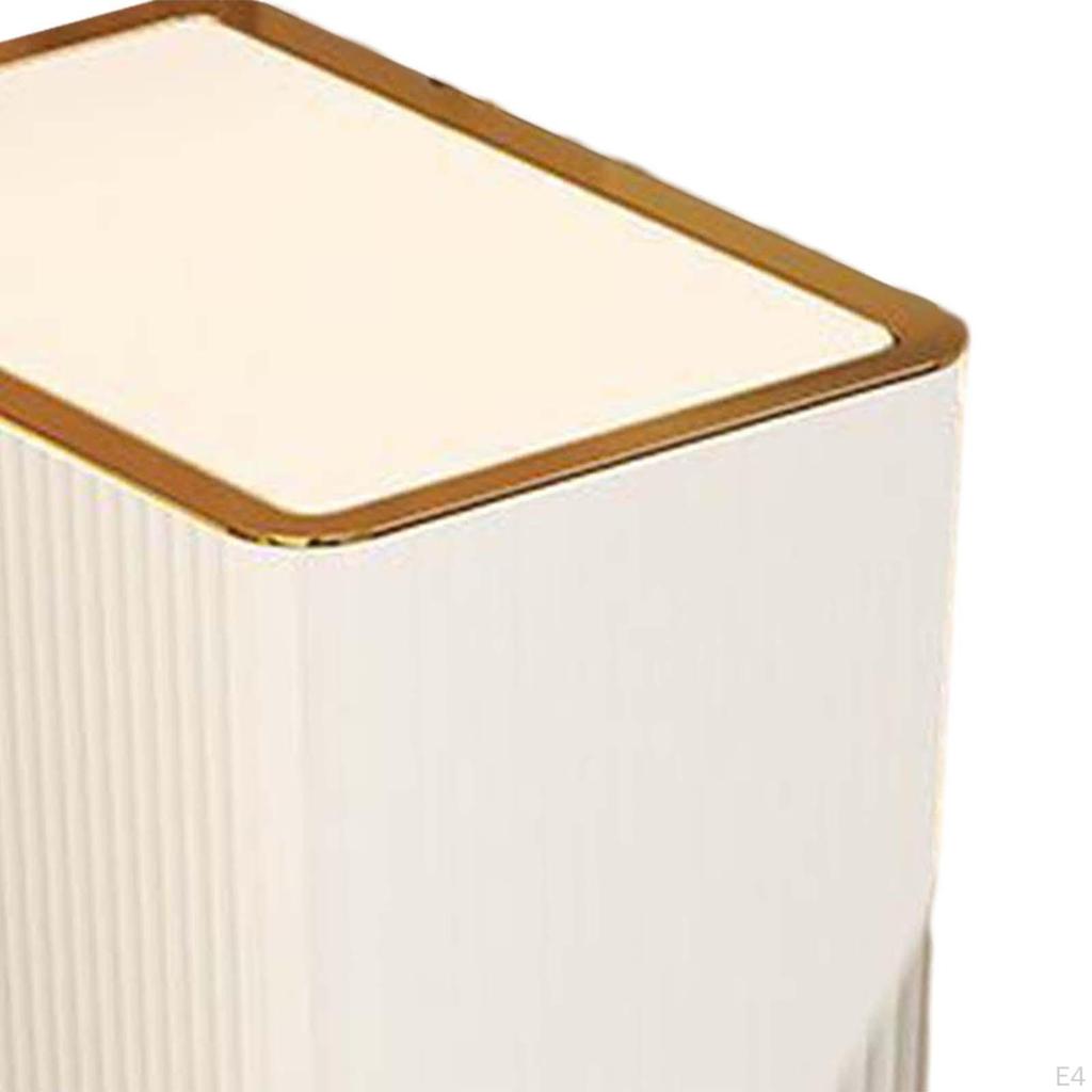 Kitchen Wastebasket with Press Type Lid Narrow Garbage Can, Paper Basket Organizer, Bathroom Trash
