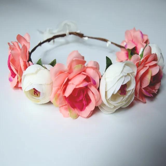 Korean Fashion Imitated Pearl Crowns Girls Bridal Wedding Headband Floral Flower Headband for Girls Adult Hair Accessories