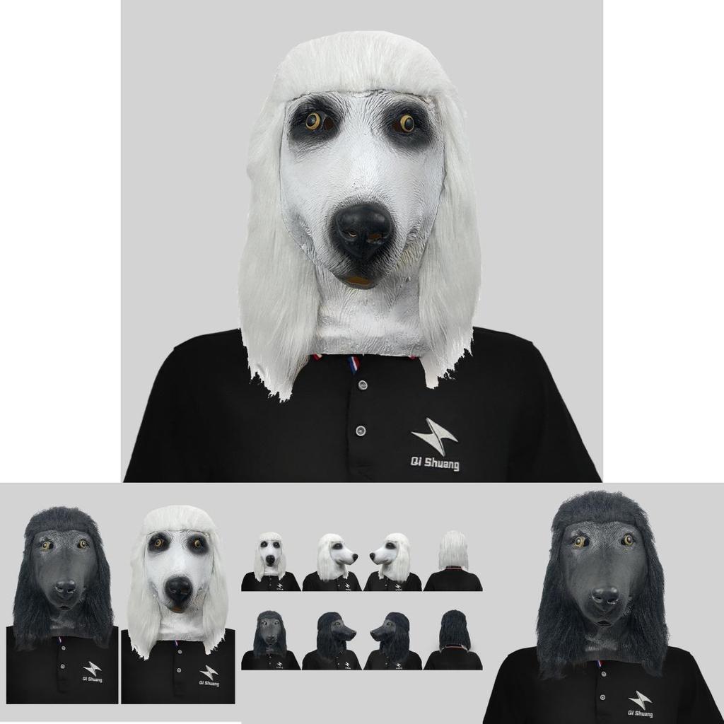Divertente Maschera Animale Testa di Barboncino Realizzata in Lattice Resistente Perfetta per Feste Divertenti e Costumi