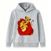 Kids Boys Girls Hooded Sweatshirt, Cute Father Son Lion Print Pullover Hoodie, Casual Long Sleeve Soft Warm Tops for Children Daily Wear